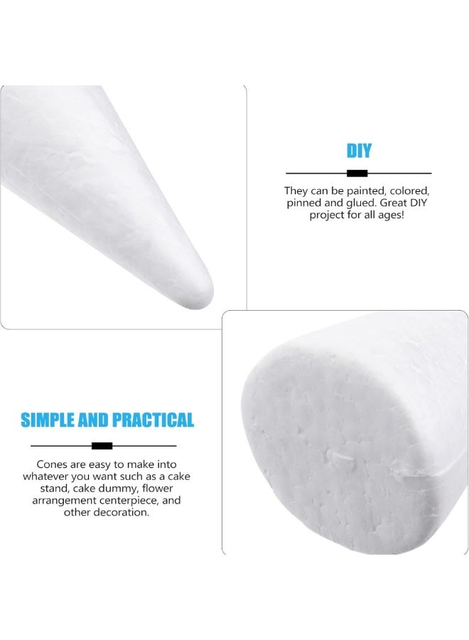 طقم مخاريط بوليسترين (فلين)  100 مم - قطعتان | مخاريط فوم بيضاء للأعمال اليدوية، صنع أشجار الكريسماس المصغرة، والمشاريع المدرسية - Image 3